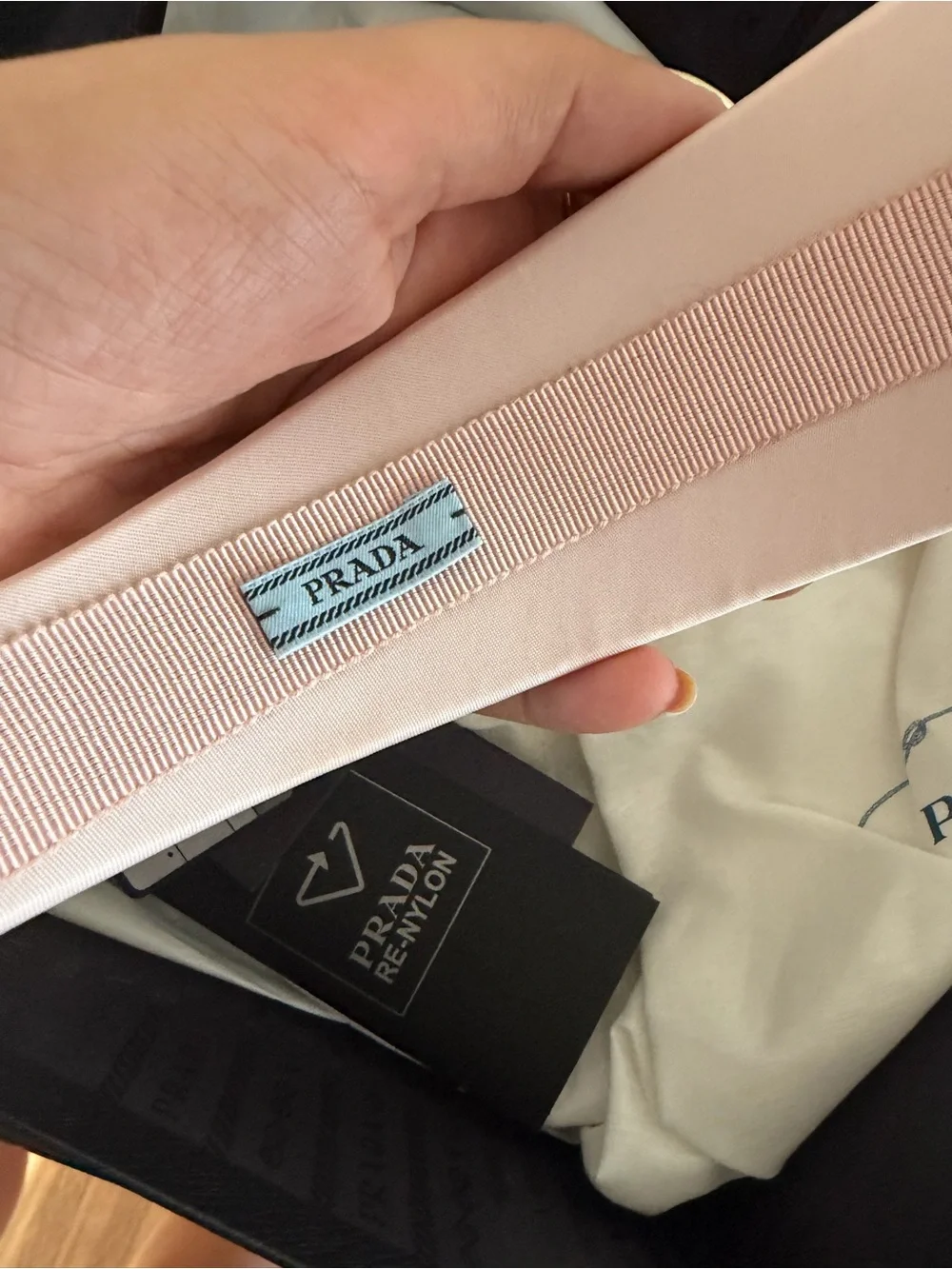 Prada Pink Nylon Headband with dust bag - Picture 4 of 7